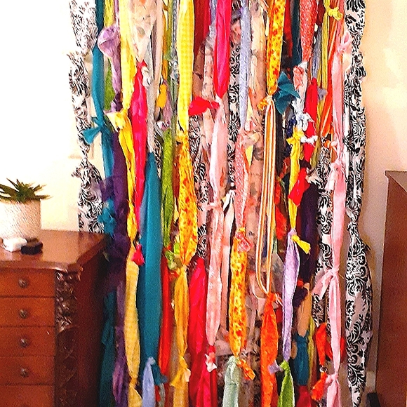 Bohemian rag curtains - Picture 3 of 4